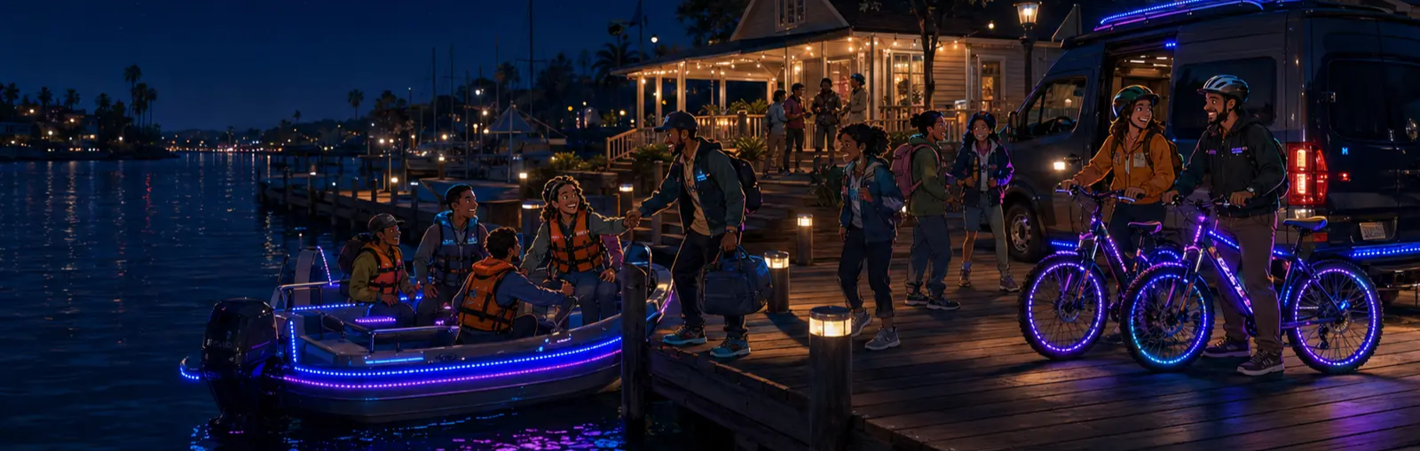 Marina lighting scene